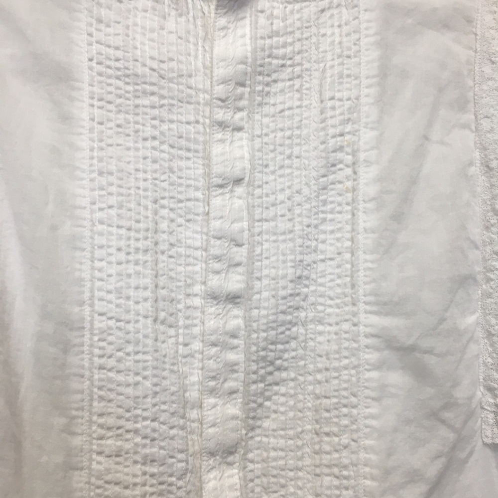 Mango Gauzy Lace Embroidered Long Sleeve Blouse 4 White 100% Cotton - Picture 4 of 11